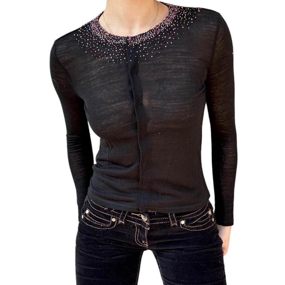 French Connection beaded black cardigan - Picture 2 of 3